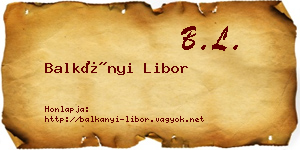 Balkányi Libor névjegykártya